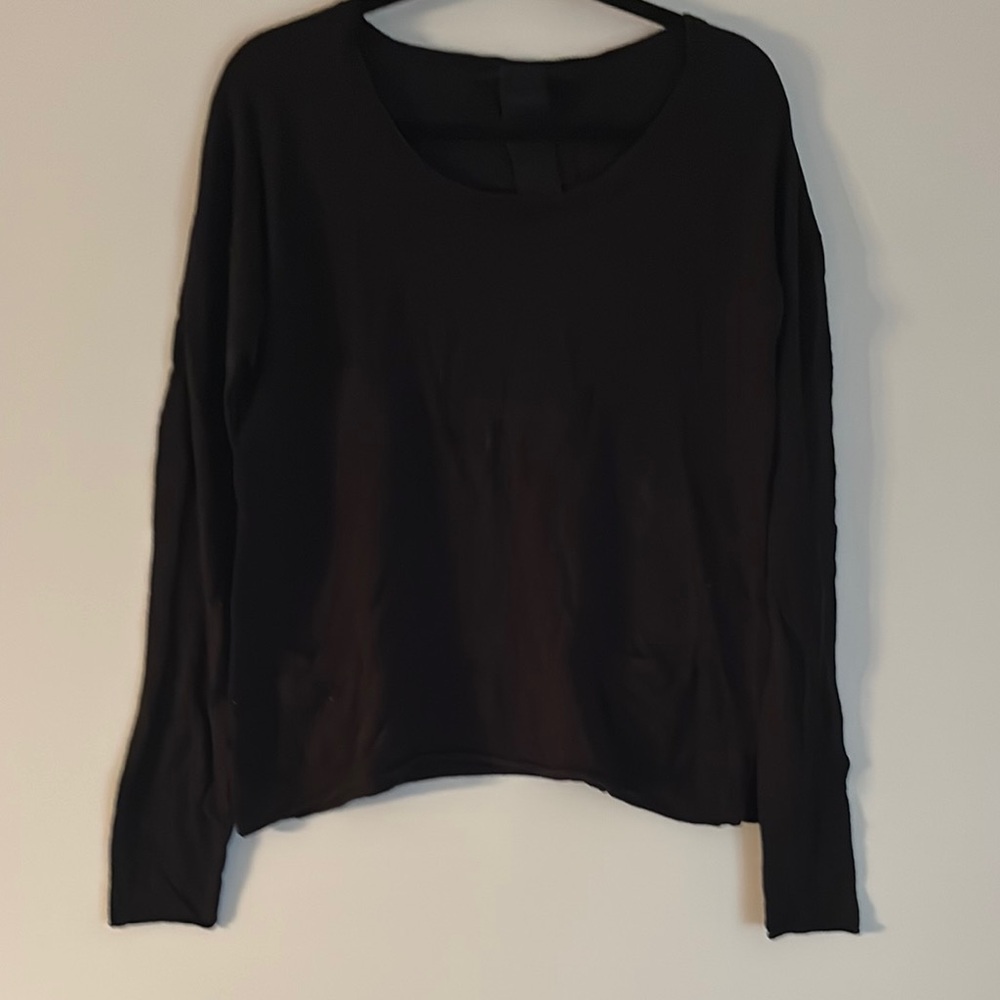 Black Long Sleeve Boxy Relaxed Sweatshirt